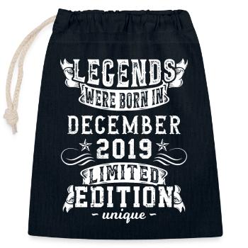 Birthday December 2019 Year Limited Edition - Closable cotton gift bag (25x30cm) - navy - Front