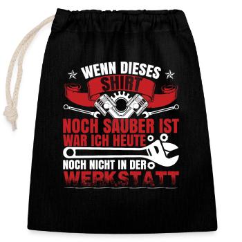 Autoschrauber Humor KFZ Mechaniker Auto - Verschließbarer Geschenkbeutel aus Baumwolle (25x30cm) - Schwarz - Vorne