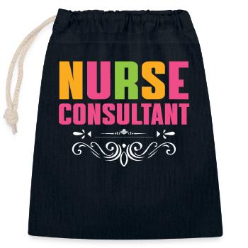Consultante en soins infirmiers Expert en soins infirmiers - Sac cadeau en coton avec cordon (25 x 30 cm) - bleu marine - Devant