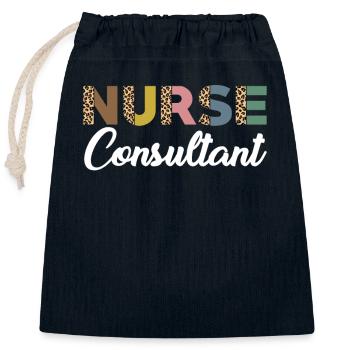 Cute Nurse Consultant - Closable cotton gift bag (25x30cm) - navy - Front
