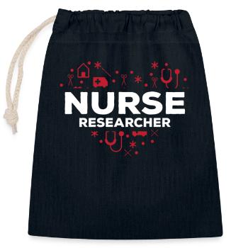 Cœur de scientifique en soins infirmiers - Sac cadeau en coton avec cordon (25 x 30 cm) - bleu marine - Devant