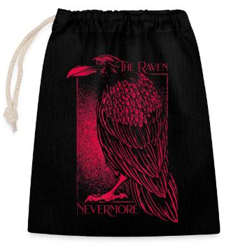 Edgar Allan Poe Le Corbeau Nevermore - Sac cadeau en coton avec cordon (25 x 30 cm) - noir - Devant