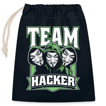 Team Hacker Social Engineering Phishing Sniffer - Verschließbarer Geschenkbeutel aus Baumwolle (25x30cm) - Navy - Vorne
