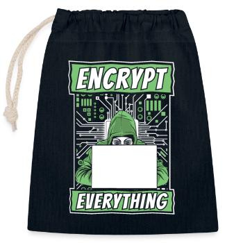 Encrypt Everything Phishing Sniffer Grey Hat - Verschließbarer Geschenkbeutel aus Baumwolle (25x30cm) - Navy - Vorne