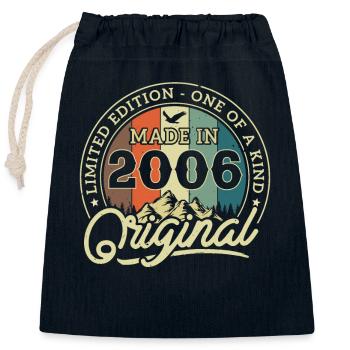 Vintage 2006 - Timeless Treasure - Closable cotton gift bag (25x30cm) - navy - Front