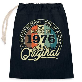 Millésime 1976 Cadeau 47/48 ans - Sac cadeau en coton avec cordon (25 x 30 cm) - bleu marine - Devant