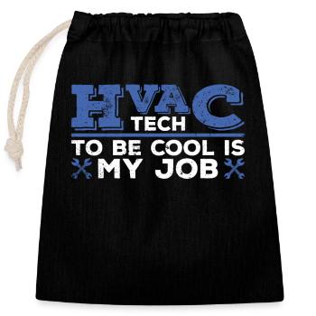 Hlk-techniker-design Für Eine Hlk-lüftungstechnik - Closable cotton gift bag (25x30cm) - black - Front