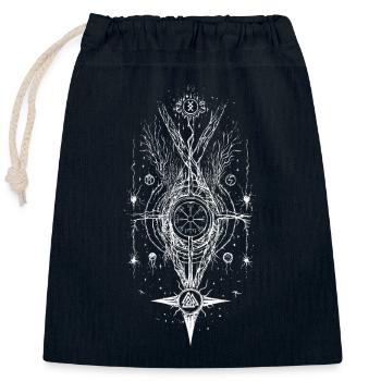Vegvisir Wikinger Runen Kompass Symbolik Okkult - Verschließbarer Geschenkbeutel aus Baumwolle (25x30cm) - Navy - Vorne