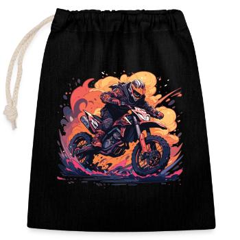 Motocross Motocross Moto Dirt Bike Dirt Bikes - Sac cadeau en coton avec cordon (25 x 30 cm) - noir - Devant