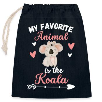Backpacker Australie Animal Funny Cadeau Koala - Sac cadeau en coton avec cordon (25 x 30 cm) - bleu marine - Devant