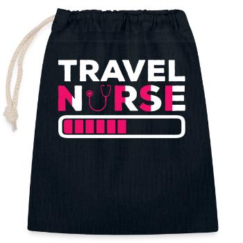 Zeitarbeit Pflege Krankenschwester - Verschließbarer Geschenkbeutel aus Baumwolle (25x30cm) - Navy - Vorne