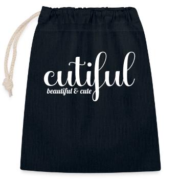 Cutiful My Blend Between Cute and Beautiful - Closable cotton gift bag (25x30cm) - navy - Front
