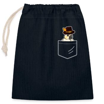 Tasche Pilgrim Nymphensittich Vogel niedlich - Verschließbarer Geschenkbeutel aus Baumwolle (25x30cm) - Navy - Vorne