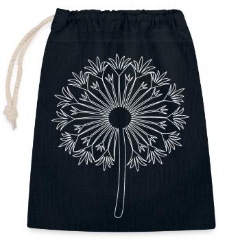 Conception de pissenlit - Sac cadeau en coton avec cordon (25 x 30 cm) - bleu marine - Devant