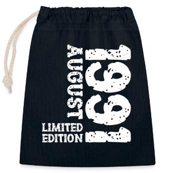 1991 August Limited Edition 32. Geburtstag Outfit - Verschließbarer Geschenkbeutel aus Baumwolle (25x30cm) - Navy - Vorne
