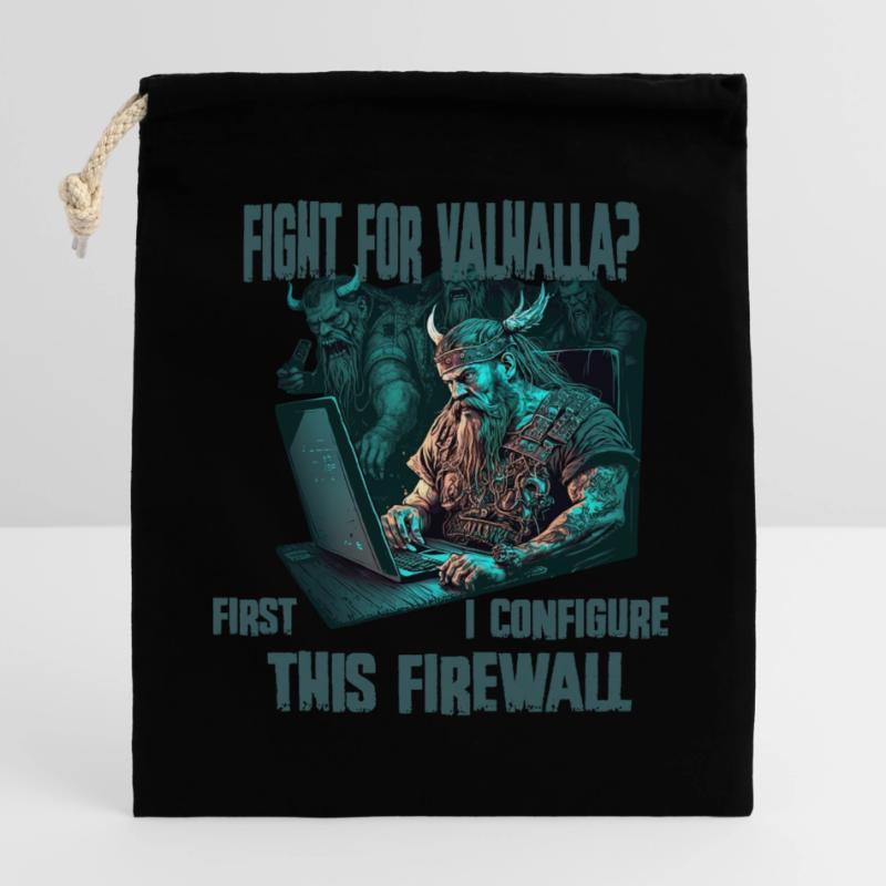 Firewall first Viking programmer Closable cotton gift bag (25x30cm)