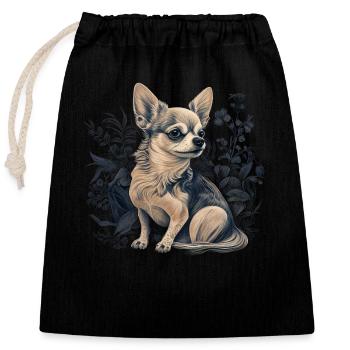 Chihuahua | Puppy Mom Funny Dog Cute Beautiful - Closable cotton gift bag (25x30cm) - black - Front