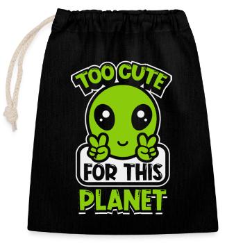 Trop mignon pour cette conspiration de la planète - Sac cadeau en coton avec cordon (25 x 30 cm) - noir - Devant