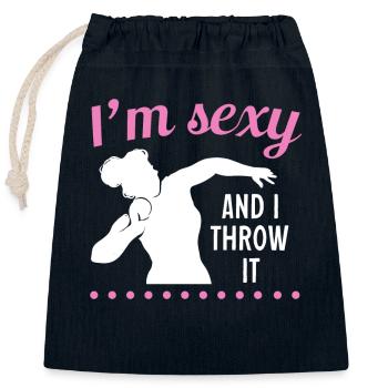 Lancer du poids Athlétisme - Sac cadeau en coton avec cordon (25 x 30 cm) - bleu marine - Devant
