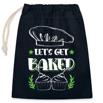 Lets get Baked - Verschließbarer Geschenkbeutel aus Baumwolle (25x30cm) - Navy - Vorne