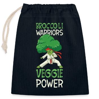 Broccoli Martial Arts Karate MMA Boxing Kicks - Closable cotton gift bag (25x30cm) - navy - Front