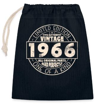 Gift 1966 Vintage 57/58 Years - Closable cotton gift bag (25x30cm) - navy - Front