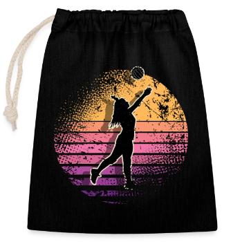 Volleyball - Closable cotton gift bag (25x30cm) - black - Front
