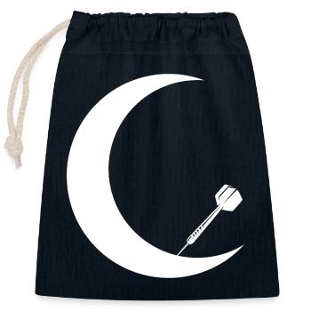 Croissant de Lune - Fléchette - - Sac cadeau en coton avec cordon (25 x 30 cm) - bleu marine - Devant