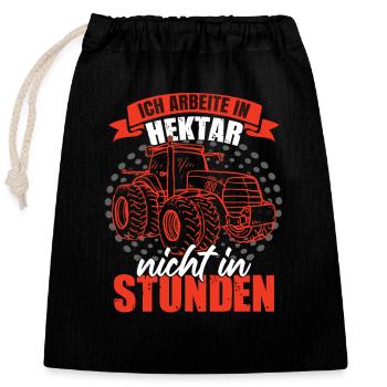 Bauern Traktor Sprüche Landwirtschaft - Verschließbarer Geschenkbeutel aus Baumwolle (25x30cm) - Schwarz - Vorne