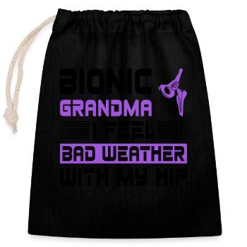 Umgebautes Hüft-oma-design Für Eine Oma Nach Einer - Closable cotton gift bag (25x30cm) - black - Front