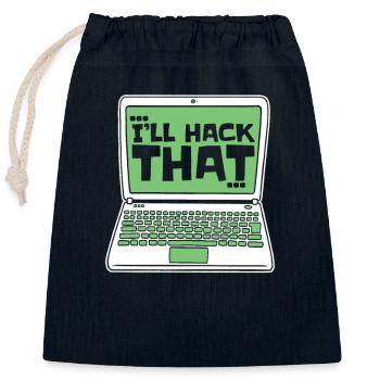 I'll Hack That Sniffer Social Engineering - Verschließbarer Geschenkbeutel aus Baumwolle (25x30cm) - Navy - Vorne