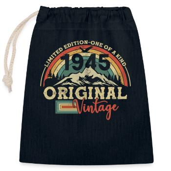 Original Vintage 1945 Schallplatte 78/79 Ans - Verschließbarer Geschenkbeutel aus Baumwolle (25x30cm) - Navy - Vorne