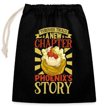Phoenix Bird Mythical Creatures - Closable cotton gift bag (25x30cm) - black - Front