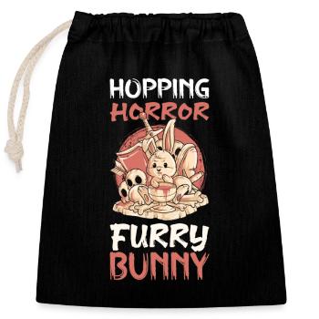 Horror Rabbit Murder Horror Movie Fan Goth Gothic - Closable cotton gift bag (25x30cm) - black - Front