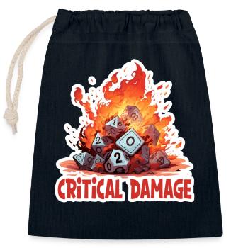 Game Master Critical Damage – Conception de RPG LARP - Sac cadeau en coton avec cordon (25 x 30 cm) - bleu marine - Devant