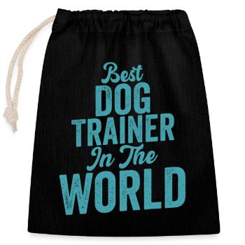 Meilleur dresseur de chiens au monde Formation de diction de travail - Sac cadeau en coton avec cordon (25 x 30 cm) - noir - Devant
