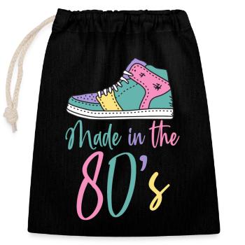 Musique des années 80 - Sac cadeau en coton avec cordon (25 x 30 cm) - noir - Devant
