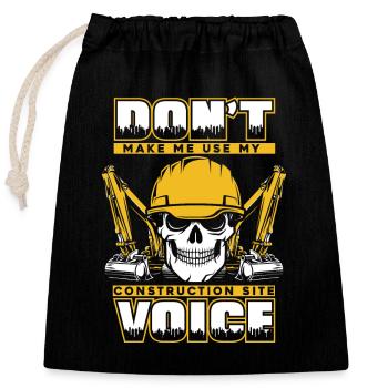 Ma pelle vocale de chantier Grue sur chenilles à cycle d’utilisation - Sac cadeau en coton avec cordon (25 x 30 cm) - noir - Devant