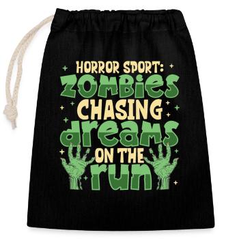 Horror Zombie Runner Half Marathon Running Jogging - Verschließbarer Geschenkbeutel aus Baumwolle (25x30cm) - Schwarz - Vorne