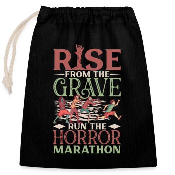 Horror Zombie Runner Half Marathon Running Jogging - Verschließbarer Geschenkbeutel aus Baumwolle (25x30cm) - Schwarz - Vorne