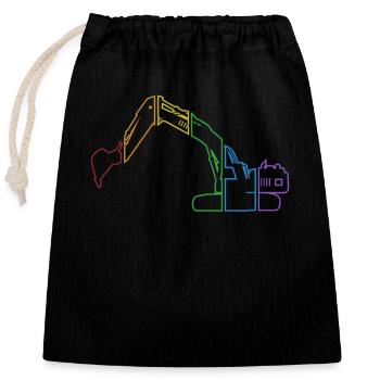 Pelle LGBT Rainbow Crawler Excavateur - Sac cadeau en coton avec cordon (25 x 30 cm) - noir - Devant
