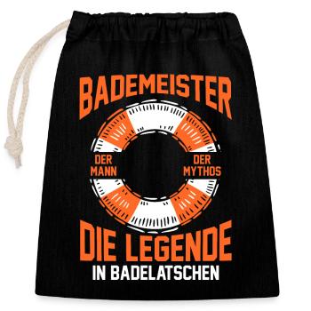 Rettungsschwimmer Bademeister - Verschließbarer Geschenkbeutel aus Baumwolle (25x30cm) - Schwarz - Vorne