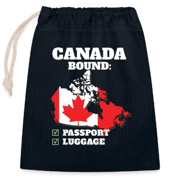 Canada Bound Country Travel Canadian Flag - Closable cotton gift bag (25x30cm) - navy - Front