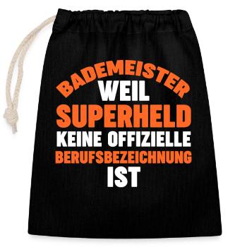 Rettungsschwimmer Bademeister - Verschließbarer Geschenkbeutel aus Baumwolle (25x30cm) - Schwarz - Vorne