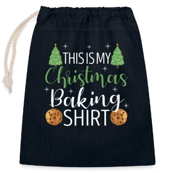 Ceci est ma chemise de boulangerie de Noël drôle - Sac cadeau en coton avec cordon (25 x 30 cm) - bleu marine - Devant