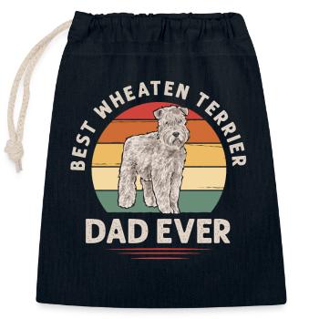 Irish Soft Coated Wheaten Terrier - Closable cotton gift bag (25x30cm) - navy - Front
