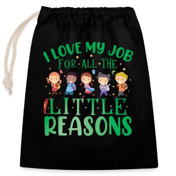 Enseignante en éducation spécialisée de la petite enfance - Sac cadeau en coton avec cordon (25 x 30 cm) - noir - Devant