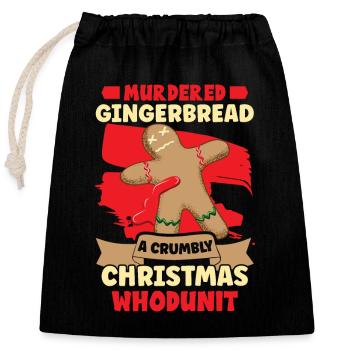 Christmas Gingerbread bakery Kitchen Crime Scene - Verschließbarer Geschenkbeutel aus Baumwolle (25x30cm) - Schwarz - Vorne