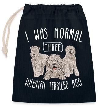 Irish Soft Coated Wheaten Terrier - Closable cotton gift bag (25x30cm) - navy - Front
