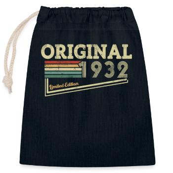 Vintage Birthday Gift 1932 - Closable cotton gift bag (25x30cm) - navy - Front
